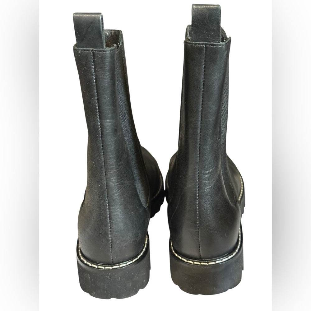 J.Crew Black Leather Chelsea Boots Lug Sole Women’s Size 7 - Picture 6 of 9